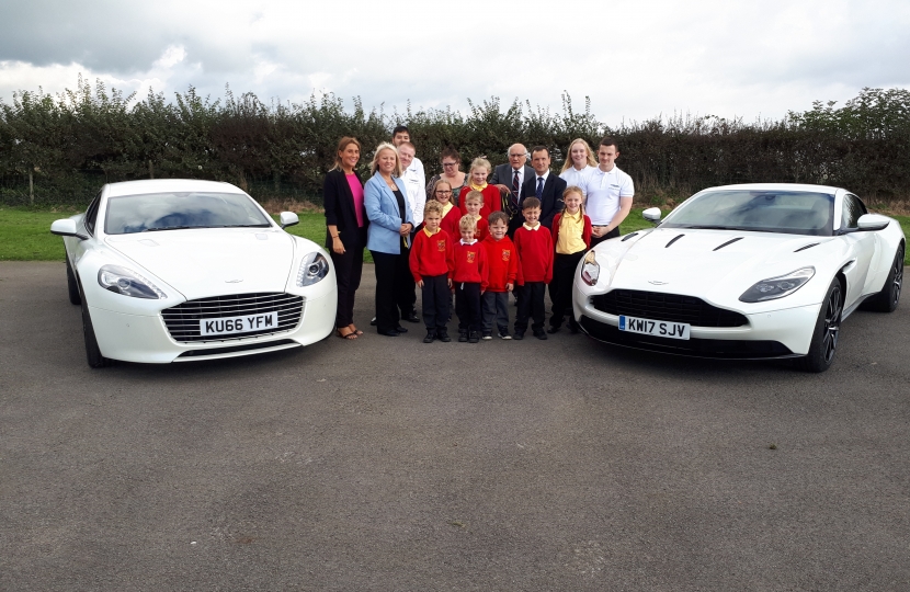 Alun Cairns joins Aston Martin to promote careers in STEM to St Athan pupils