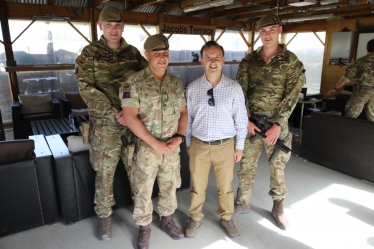 Alun Cairns with local Welsh Guards